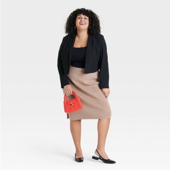 Ava & Viv Tan Ribbed Skirt Skirt, Size XXL, NWT - Picture 2 of 11